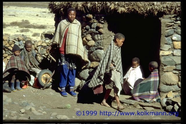 Lesotho -typsich die Decken -